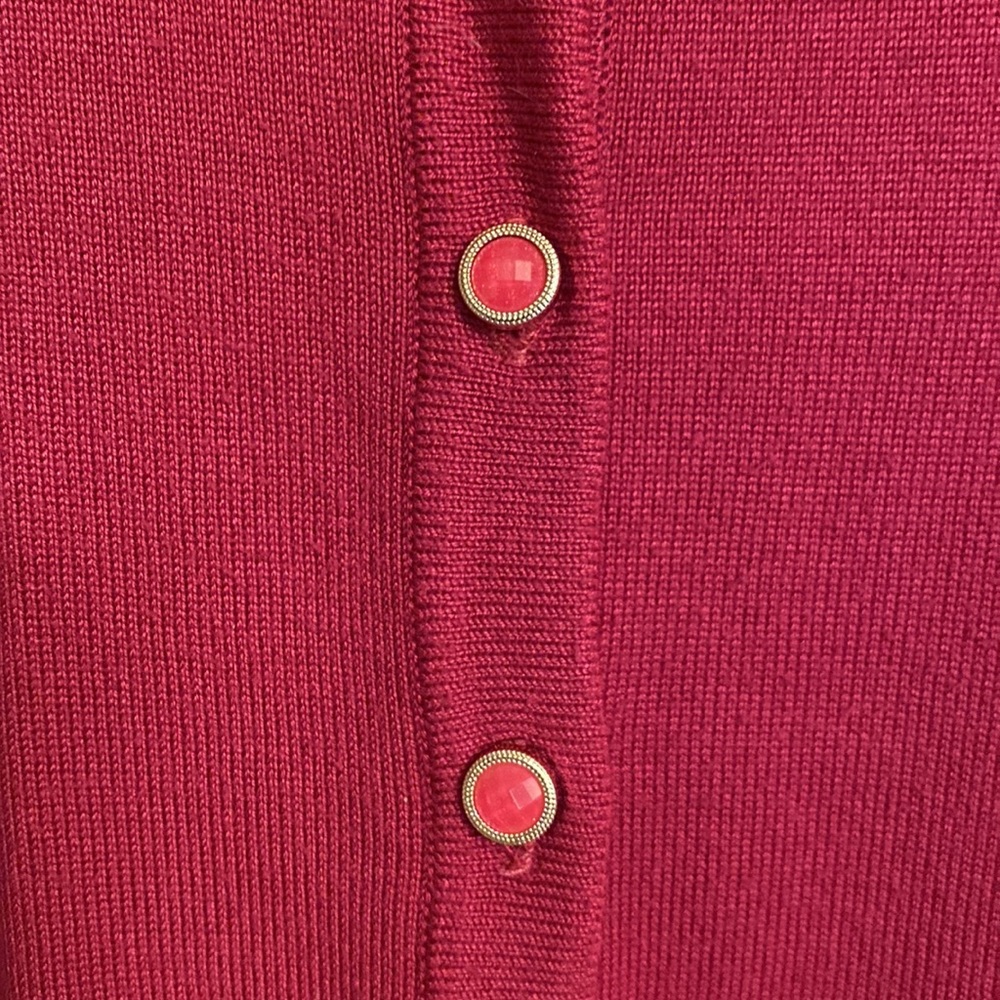 Anna Rose Pink Long Sleeve Lightwt Classic Cardigan Rayon-blend Sweater Medium - Picture 5 of 7